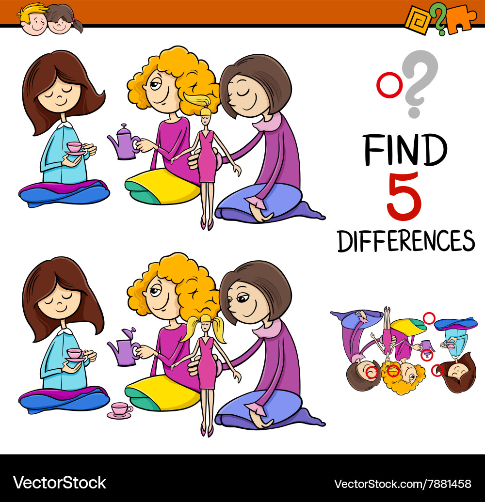 Find the differences game Vector Image