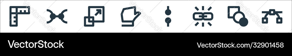 Graphic design line icons linear set quality Graphic design line icons linear set quality vector image