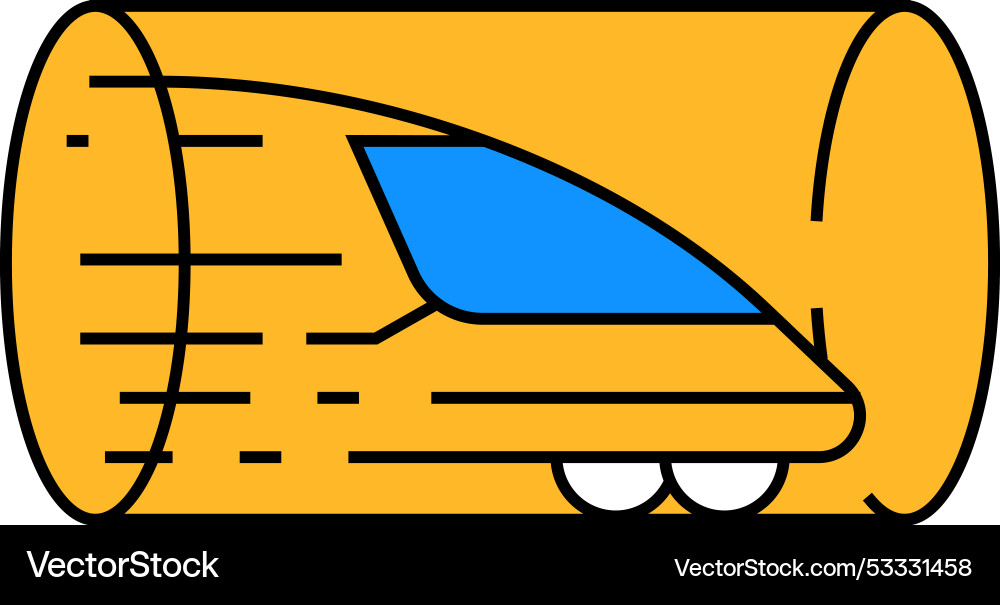 Hyperloop railway icon color vector image