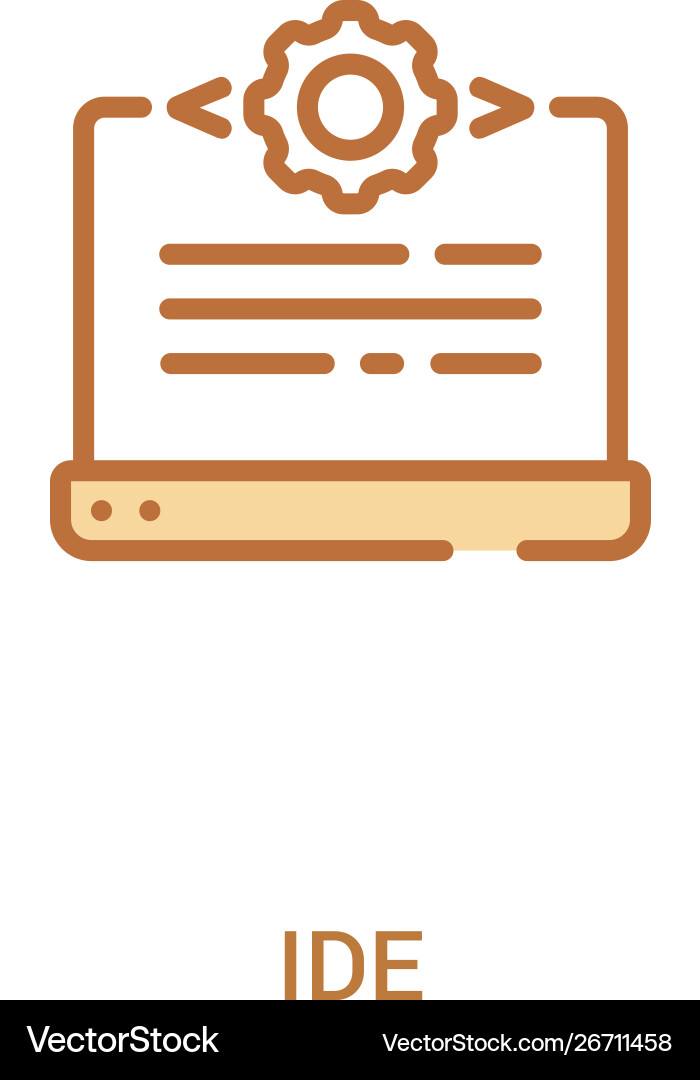 Ide concept 2 colored icon simple line element Vector Image