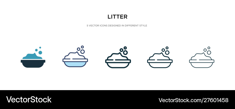 Litter icon in different style two colored Vector Image
