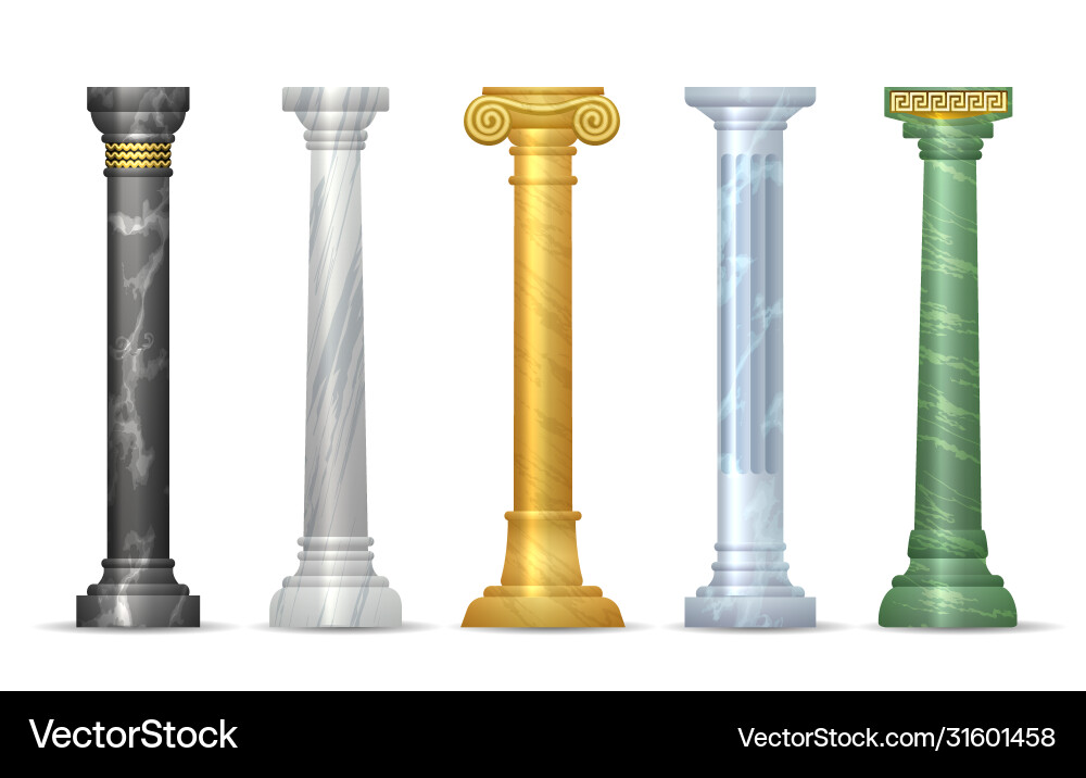 Marble antique column set Royalty Free Vector Image