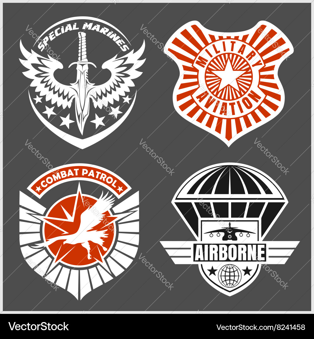 Military Air Force Patch Set Royalty Free Vector Image