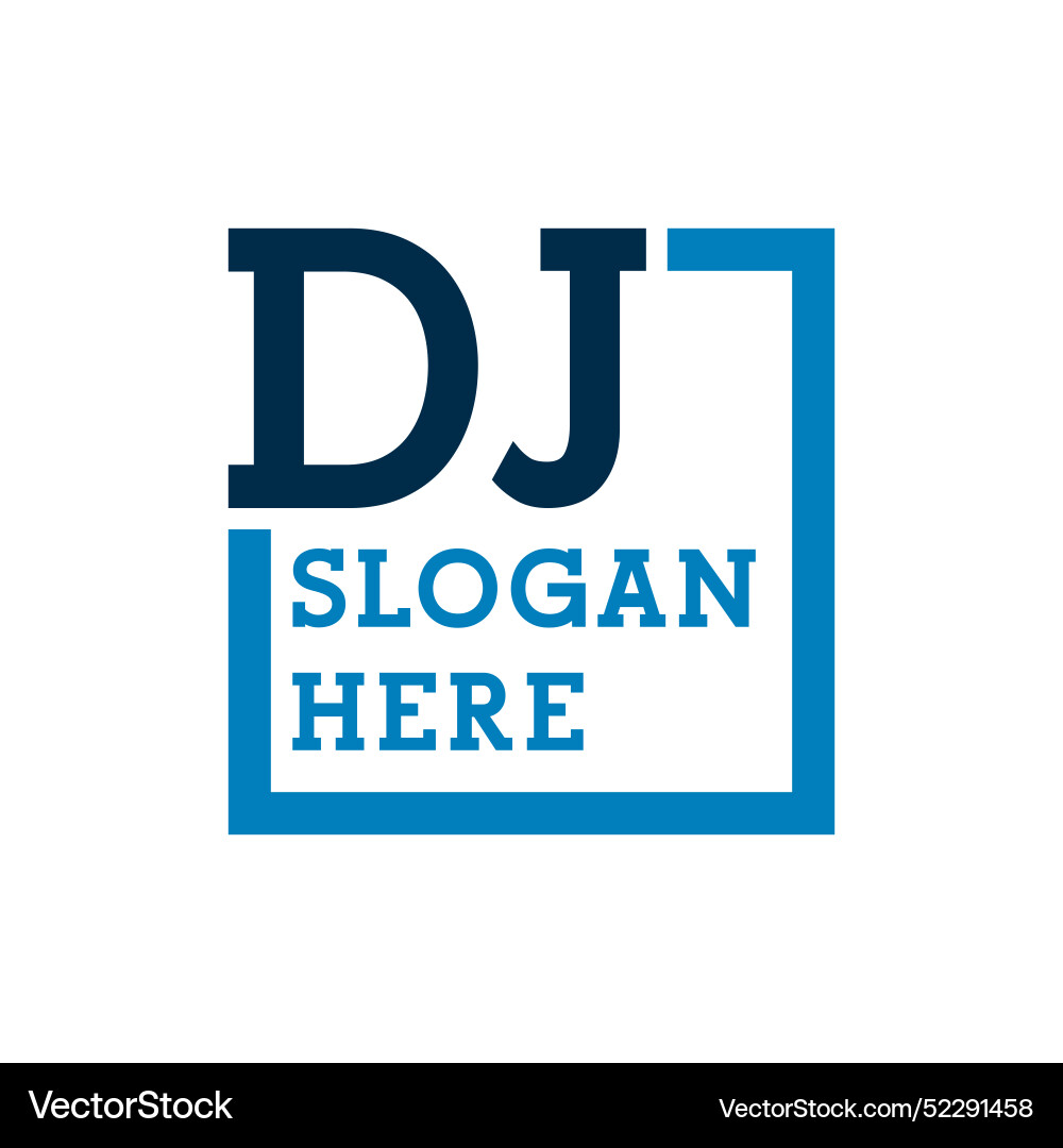 Minimal initials logo letters d and j dj initial Vector Image