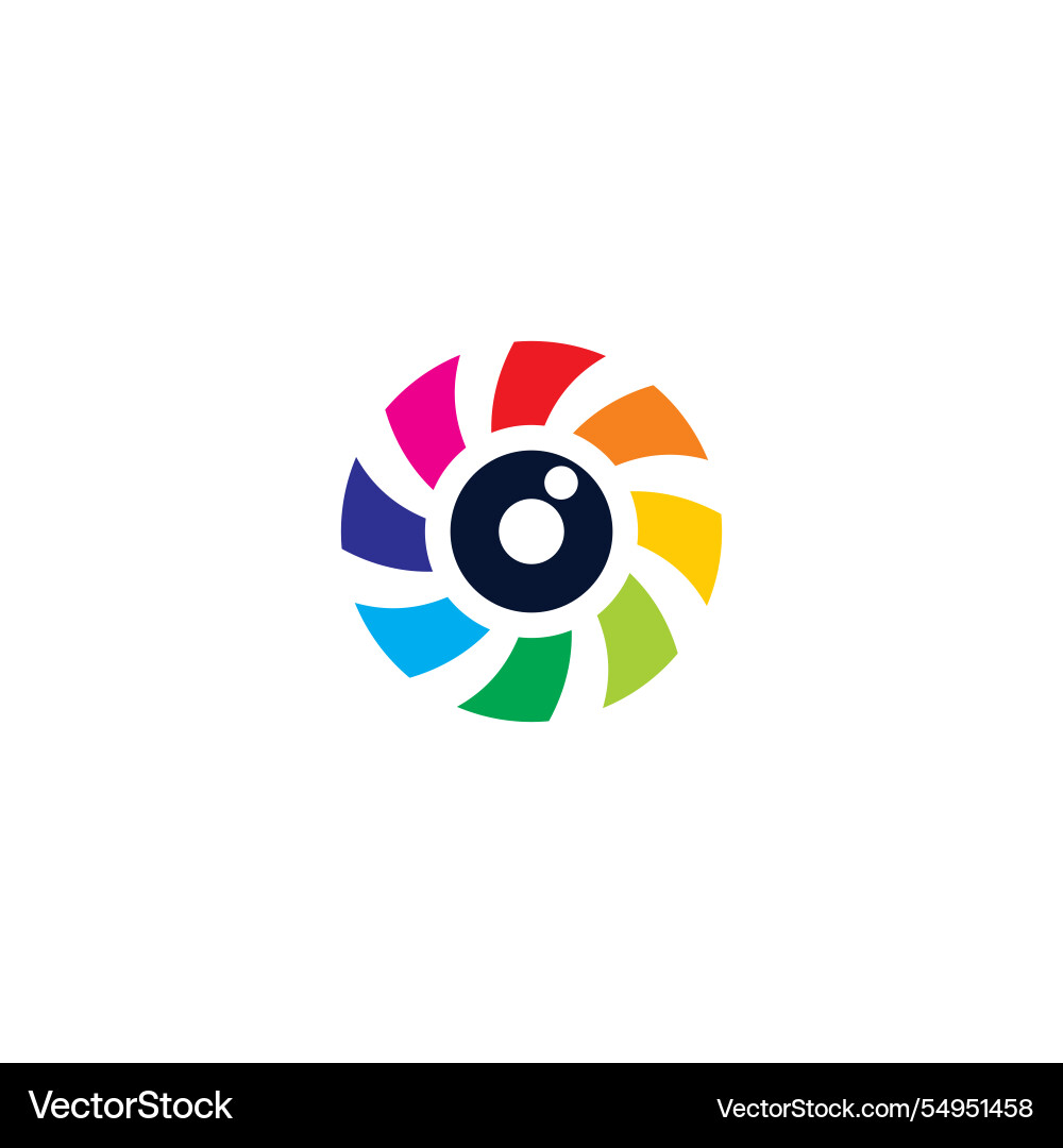 Pixel camera logo icon Royalty Free Vector Image