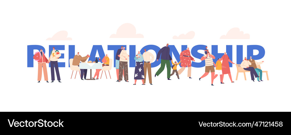 Relationship concept loving family characters Relationship concept loving family characters vector image