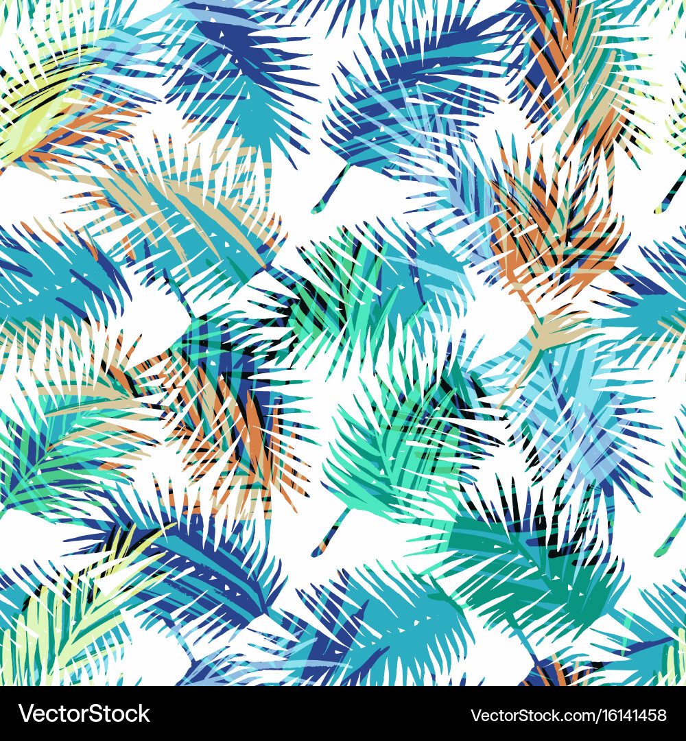 Seamless exotic pattern with tropical palm leaves Vector Image