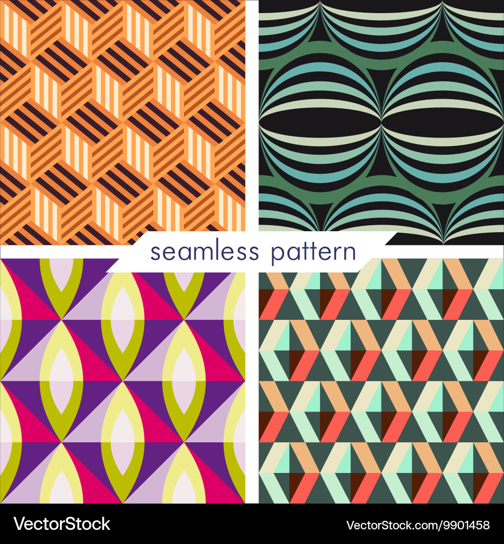 Seamless pattern set 8 Vector Image