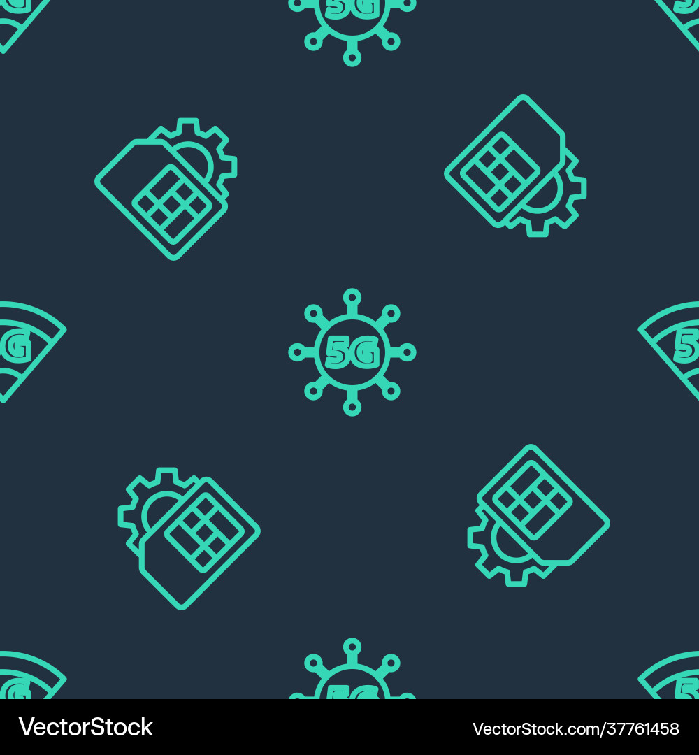 Set line 5g network sim card setting Set line 5g network sim card setting vector image