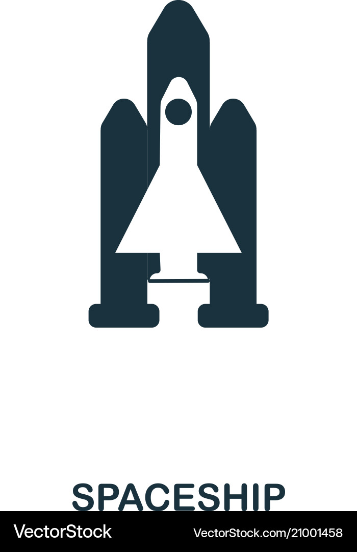 Spaceship icon flat style design ui vector image