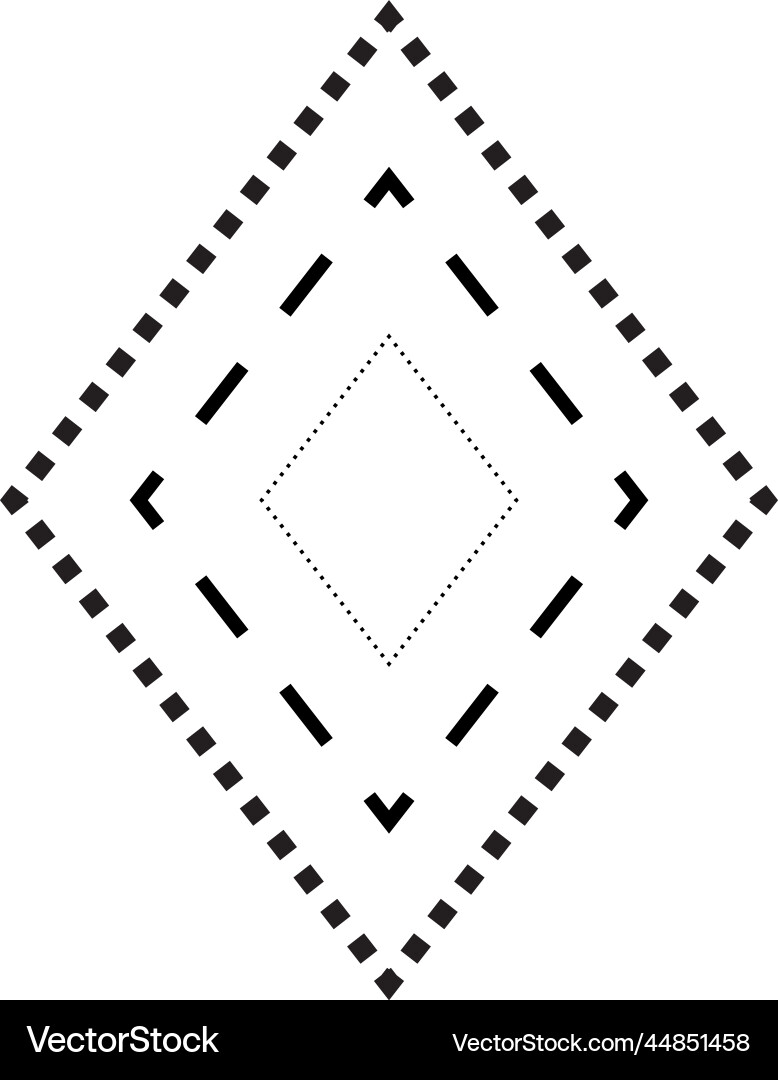 Tracing rhombus shape symbol dashed and dotted Tracing rhombus shape symbol dashed and dotted vector image