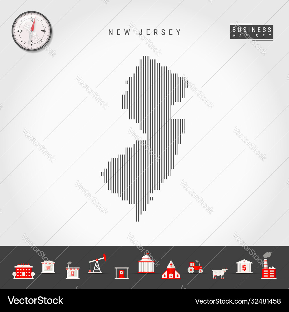Vertical lines pattern map new jersey striped Vertical lines pattern map new jersey striped vector image