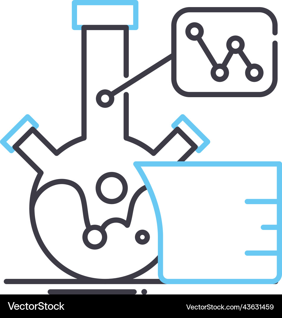 Analytics lab line icon outline symbol Analytics lab line icon outline symbol vector image