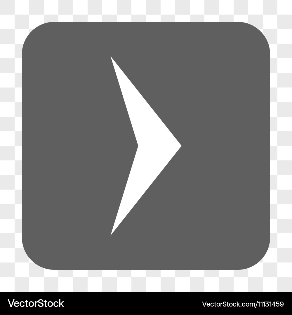 Arrowhead right rounded square button vector image