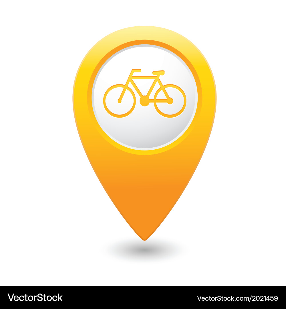 Bicycle Map Pointer Icon vector image