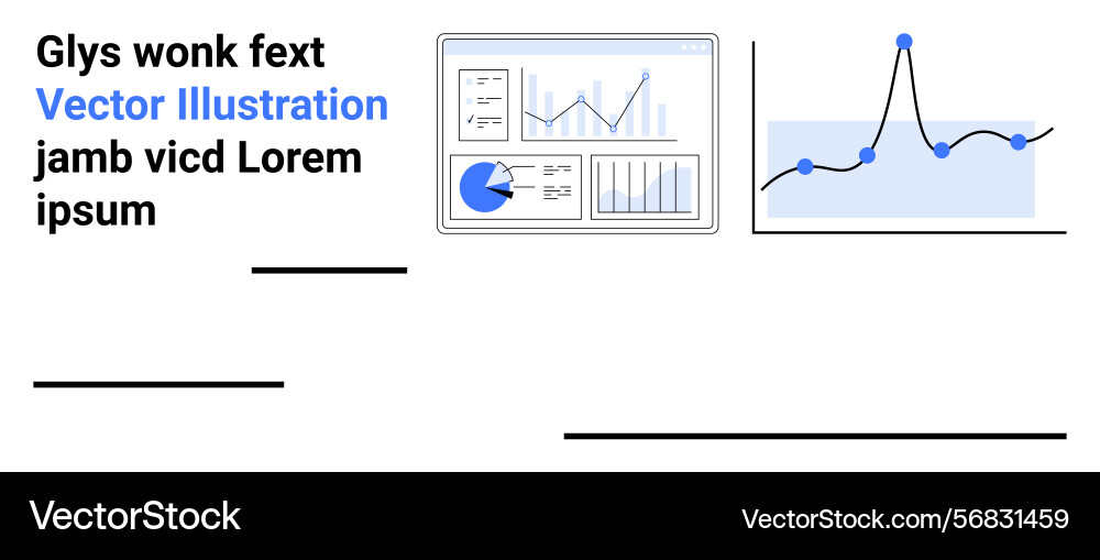 Business data dashboard with analytics charts Business data dashboard with analytics charts vector image