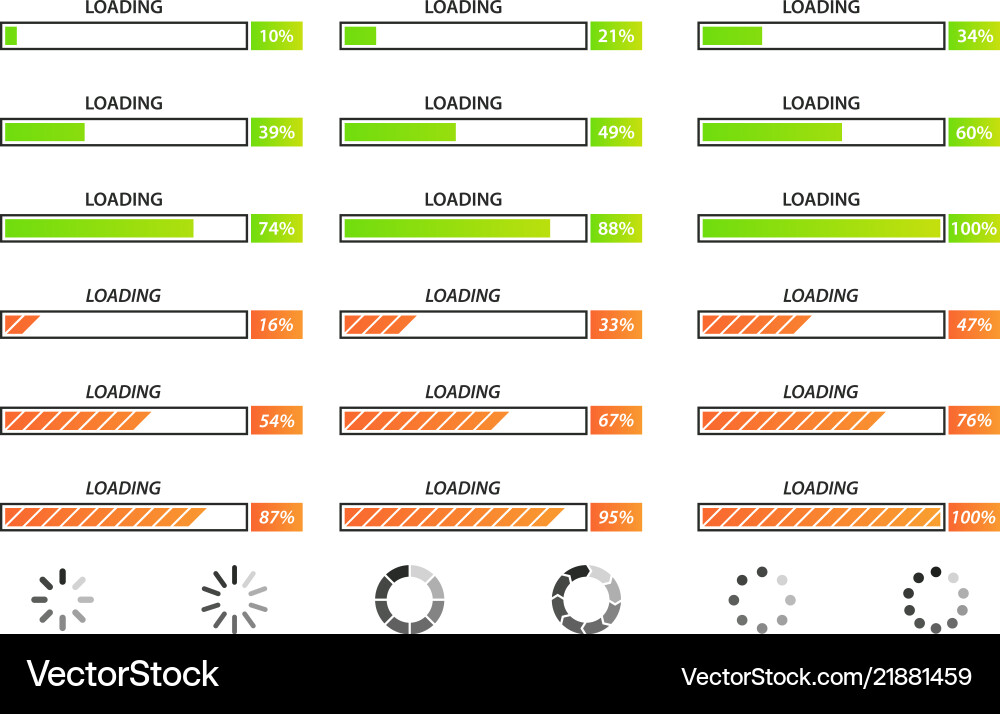 Collection of loading bar for web pages Collection of loading bar for web pages vector image