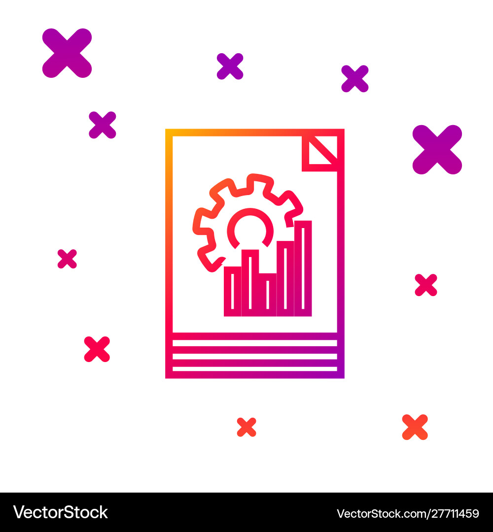 Color line document with graph chart icon isolated Color line document with graph chart icon isolated vector image