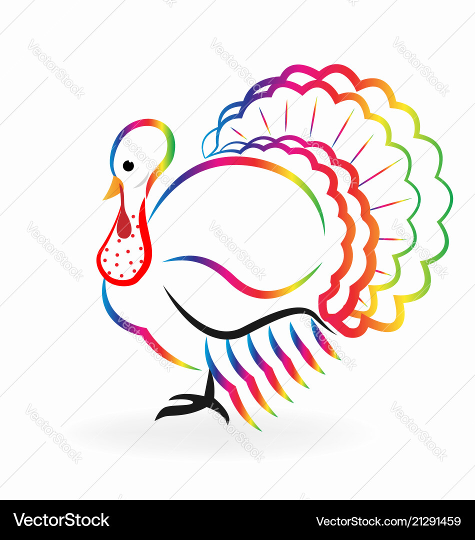 Colorful turkey shape Colorful turkey shape vector image