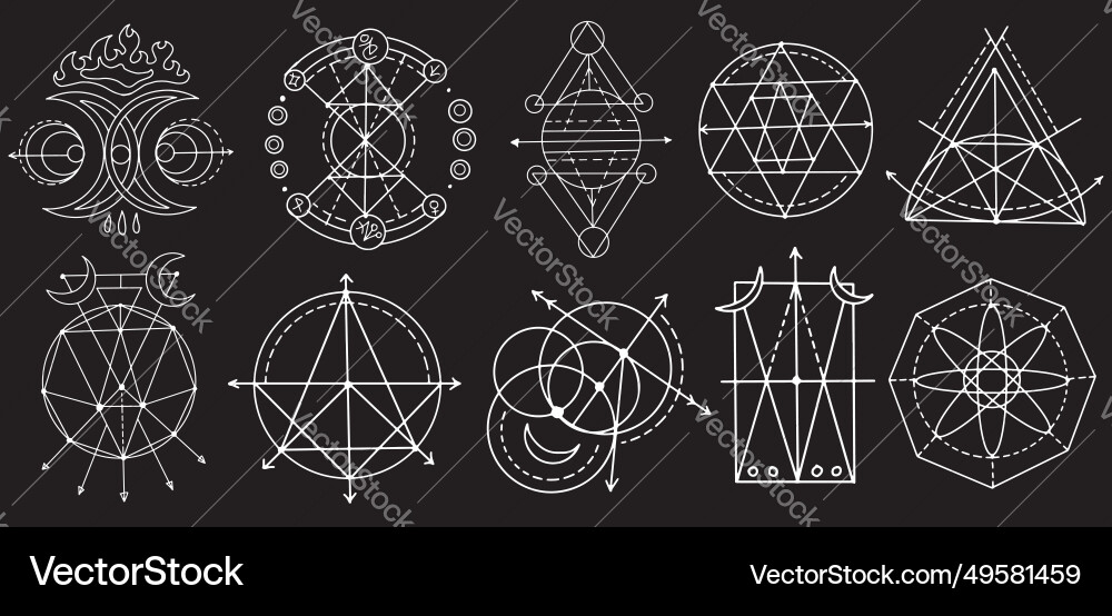 Design set with sacred geometry elements Design set with sacred geometry elements vector image