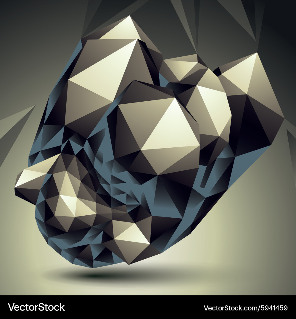 Digital 3d abstraction geometric polygonal element vector image