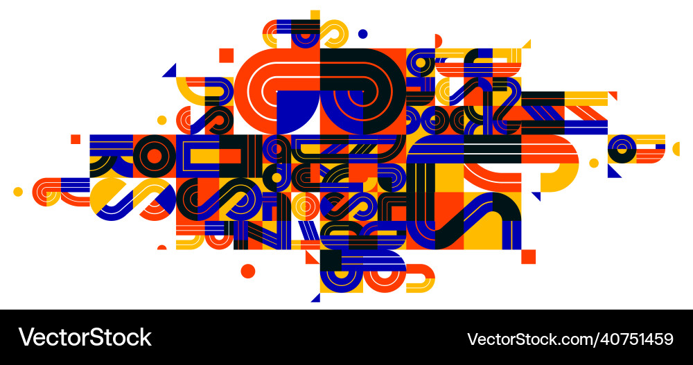 Dynamic messy abstract design composition minimal Vector Image
