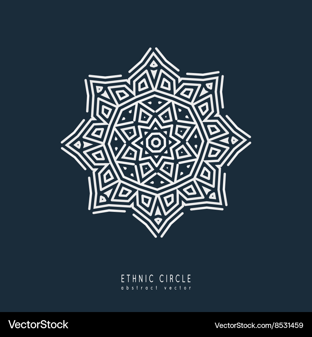 Ethnic mystical pattern with triangle and circles Ethnic mystical pattern with triangle and circles Vector Image