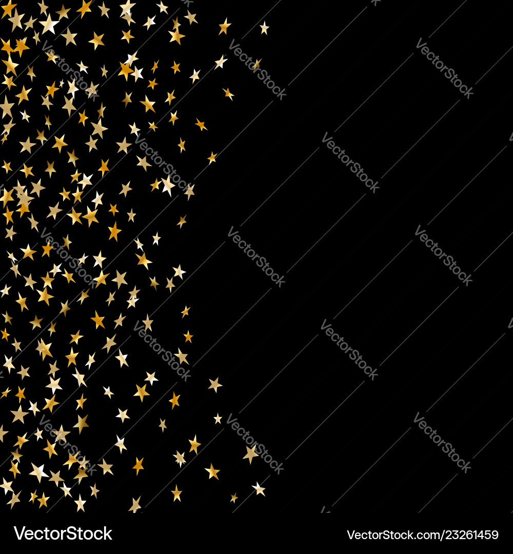 Gold Stars fallenden Konfetti isoliert auf schwarz Gold Stars fallenden Konfetti isoliert auf schwarz vektorbild