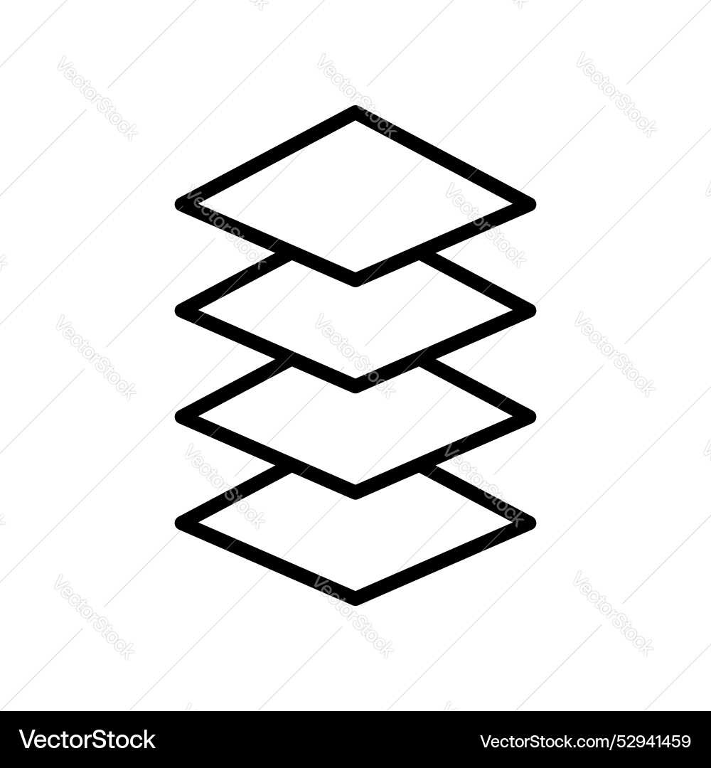 Layers icon set 3 level fabric symbol three layer Vector Image