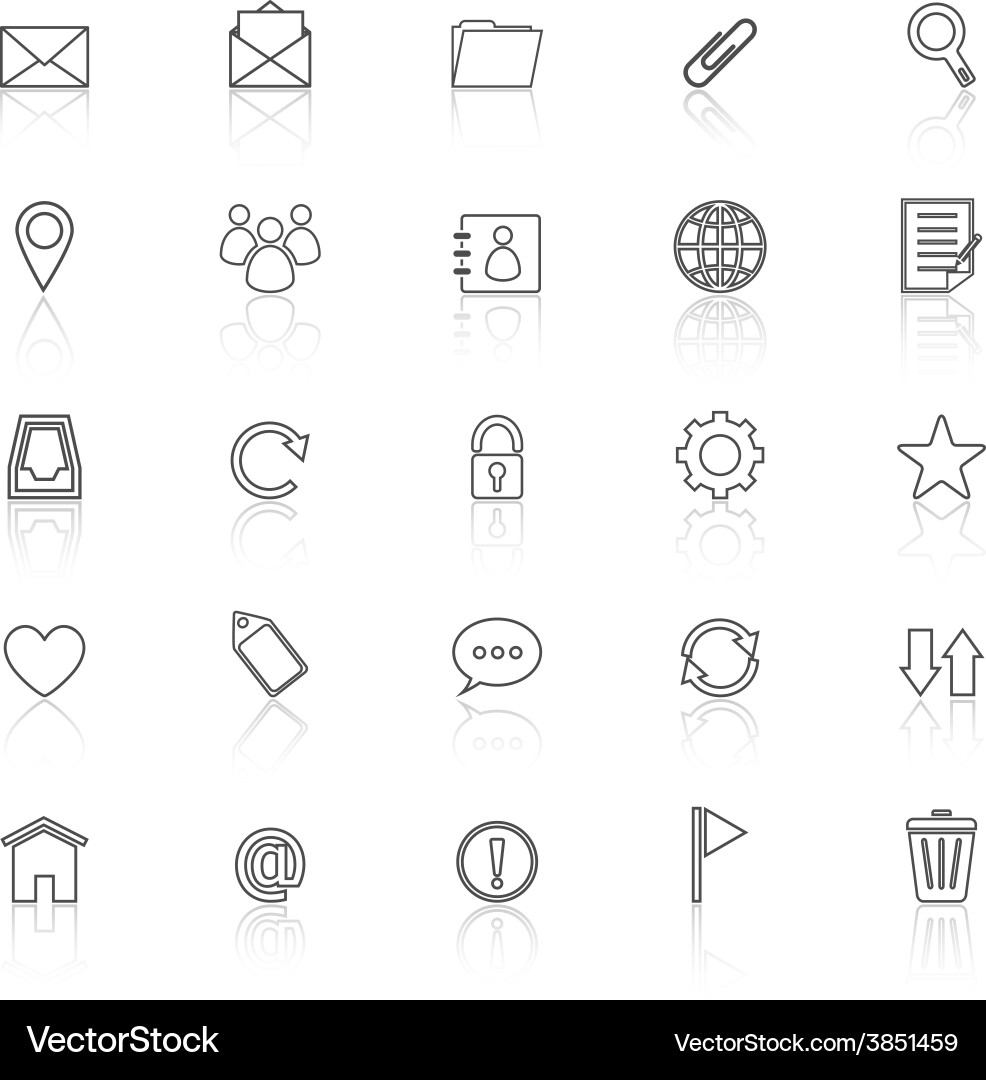 Mail Icon Set - Line Style Vector Image
