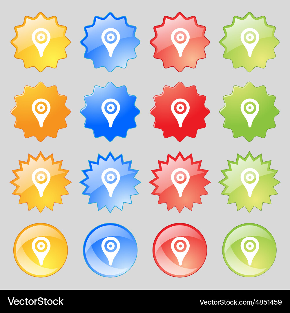 Map pointer gps location icon sign set from vector image