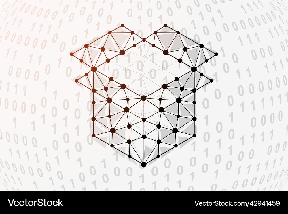 Open Box 3d low Poly Symbol mit Binärcode Open Box 3d low Poly Symbol mit Binärcode vektorbild