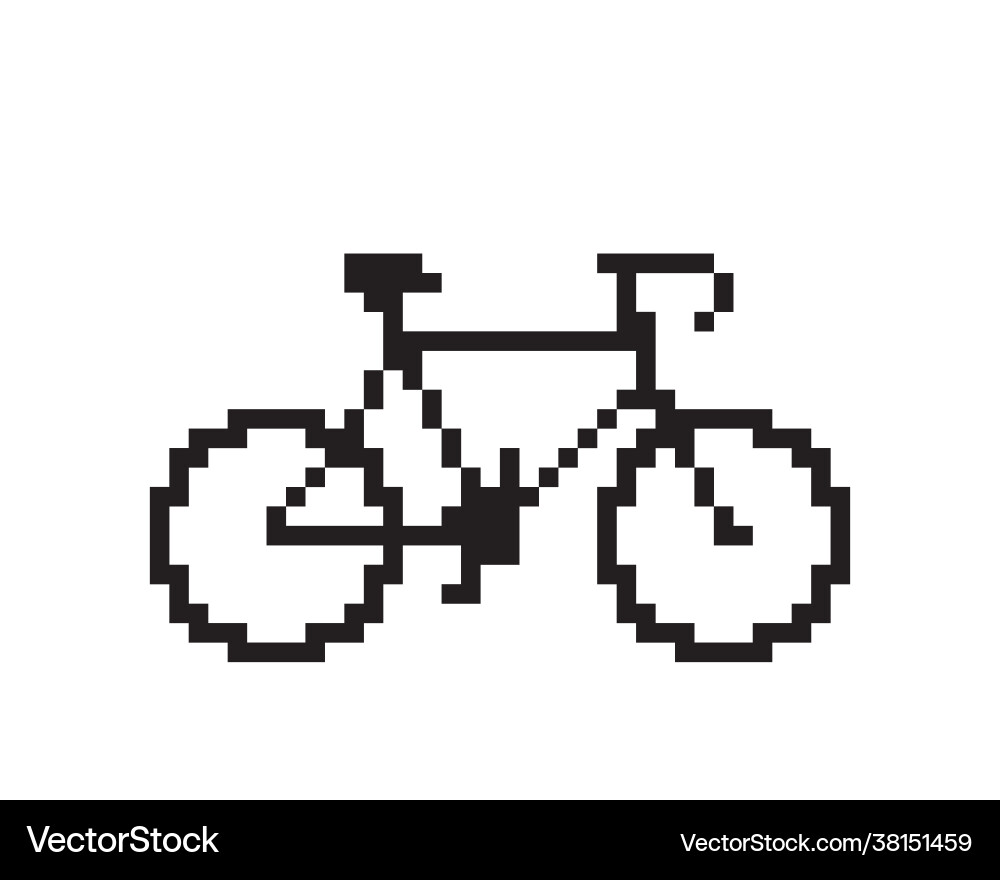 Pixel bicycle image for game assets Vector Image