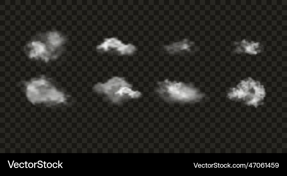 Realistic clouds isolated on transparent backdrop Realistic clouds isolated on transparent backdrop vector image