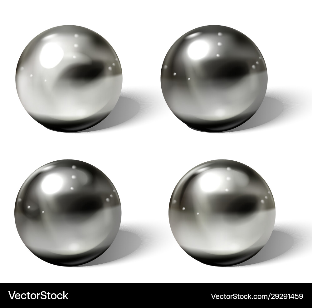 Realistische Metallkugeln Stahl Chrom 3d Kugeln Realistische Metallkugeln Stahl Chrom 3d Kugeln vektorbild