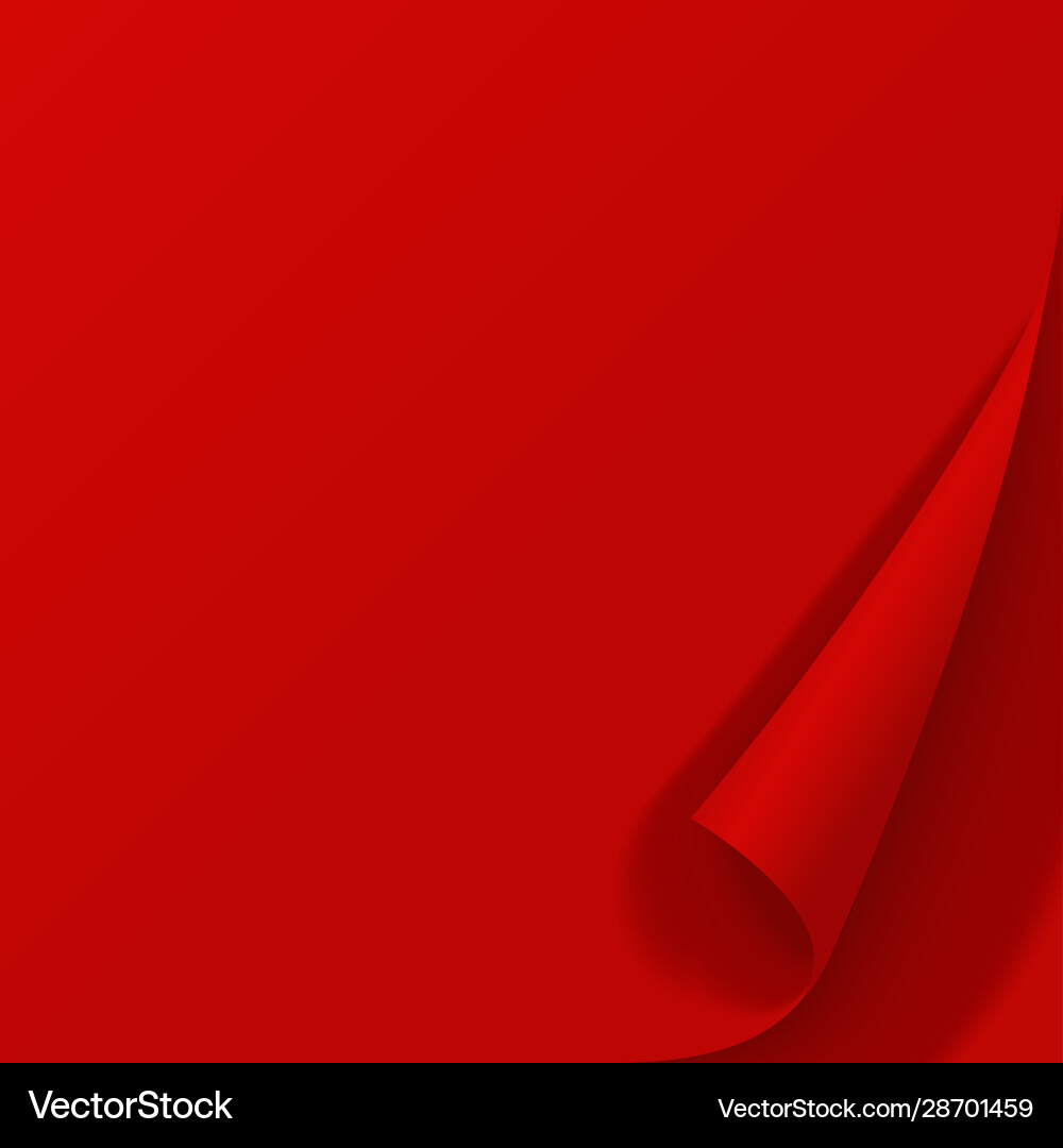 Red page with curled corner empty wrapping Red page with curled corner empty wrapping vector image