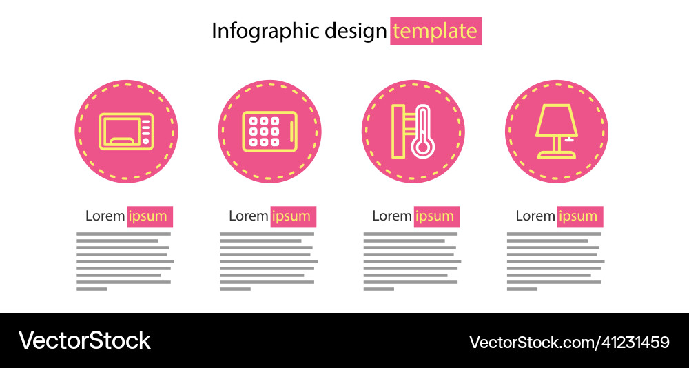 Set line meteorology thermometer table lamp Vector Image