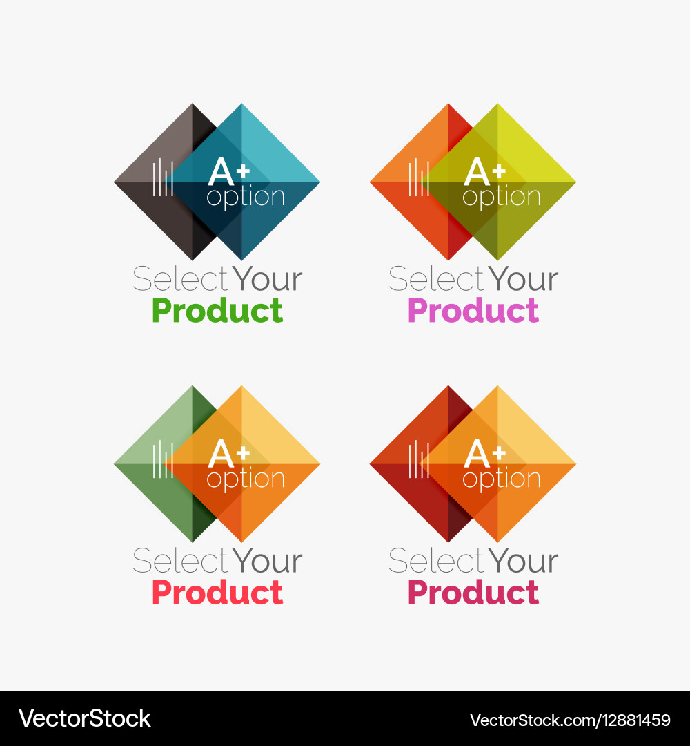Set of abstract square interface menu navigation Vector Image