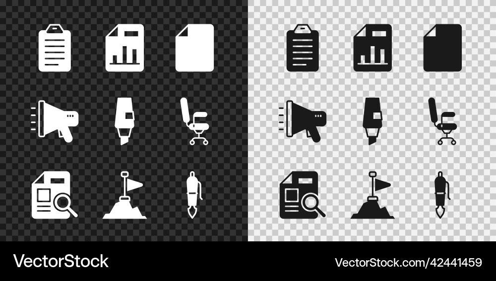 Set to do list or planning document with graph vector image