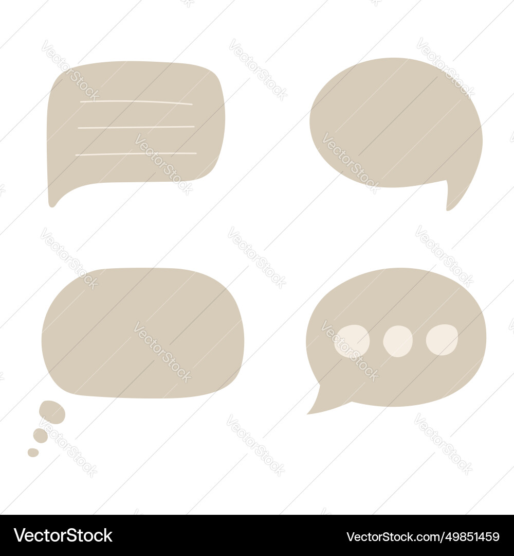 Speech bubbles in simple flat style set of empty Speech bubbles in simple flat style set of empty vector image