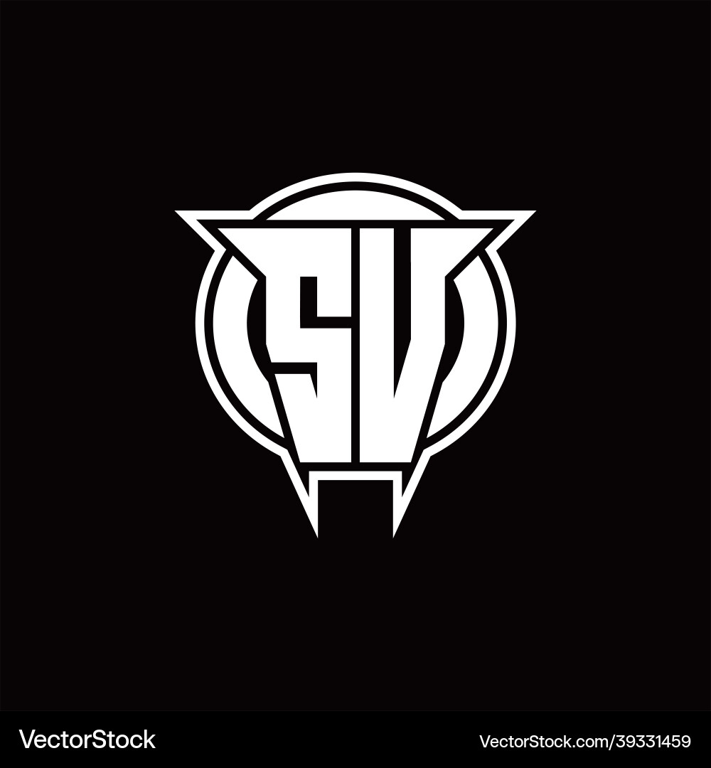 Sv logo monogram with circle rounded shape design Vector Image