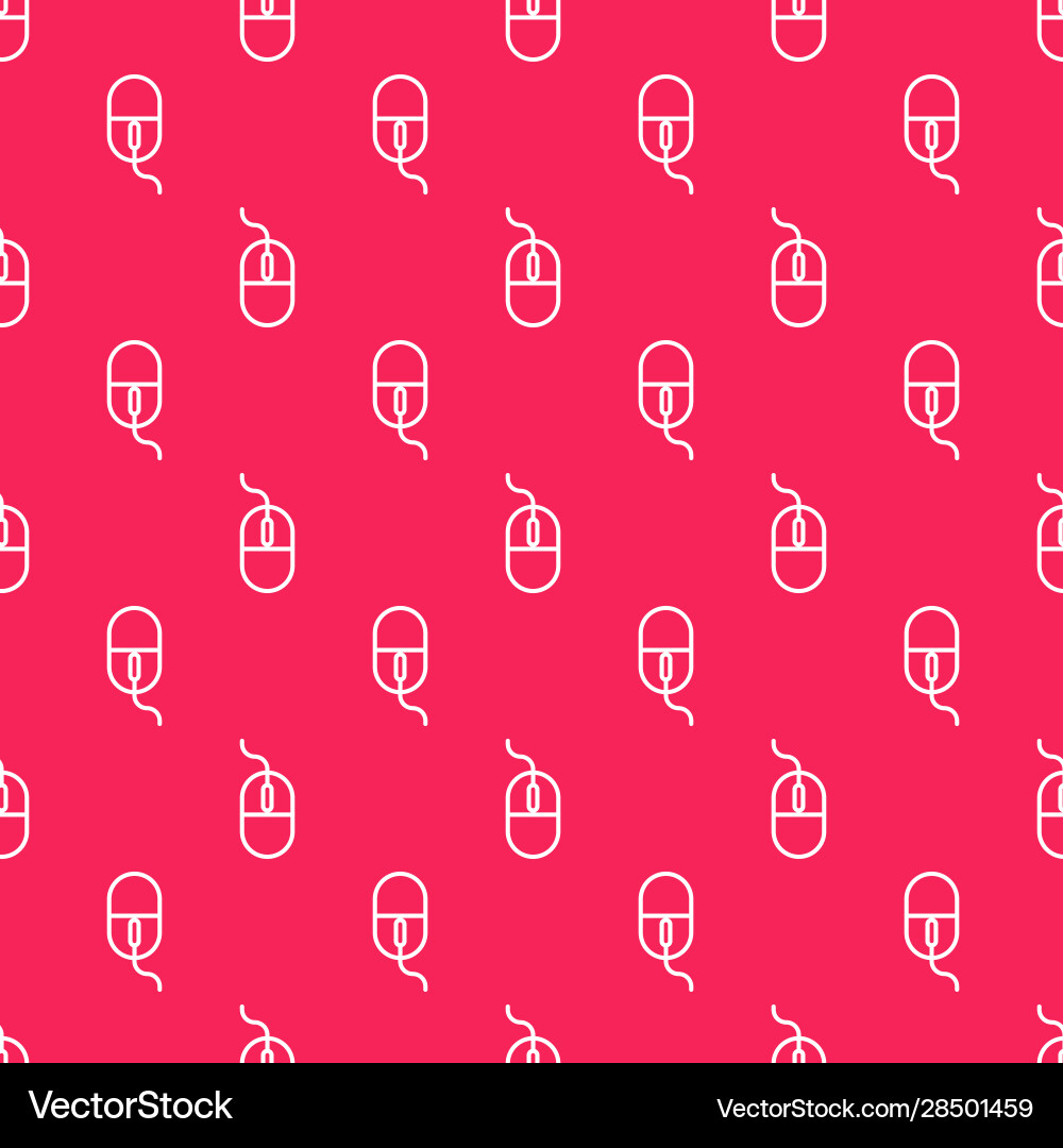 White line computer mouse icon isolated seamless Vector Image