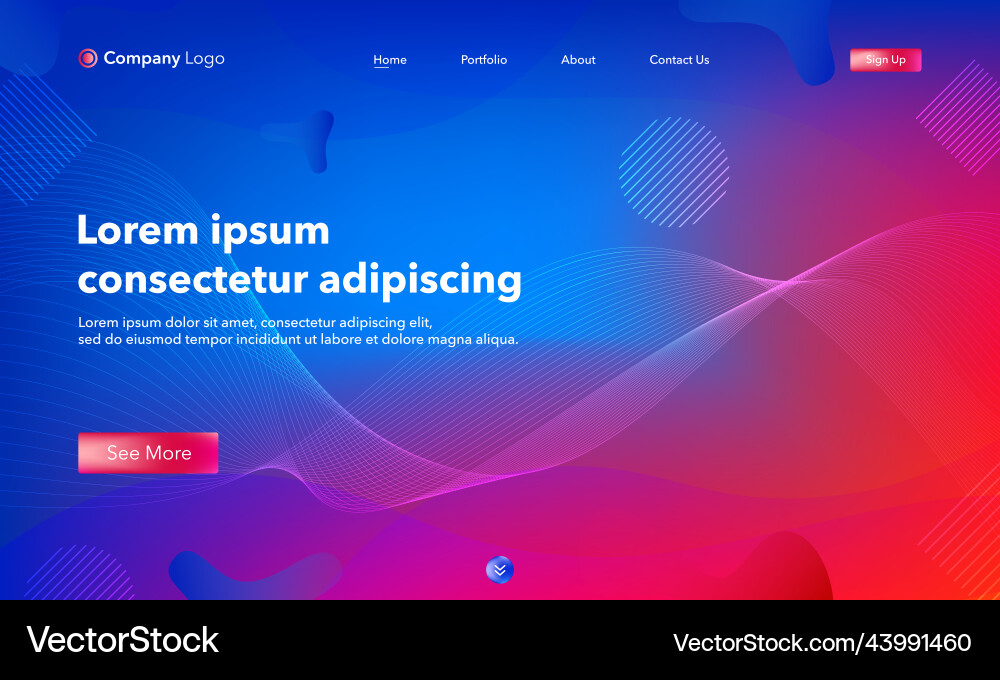 Abstract background website landing page template Abstract background website landing page template vector image