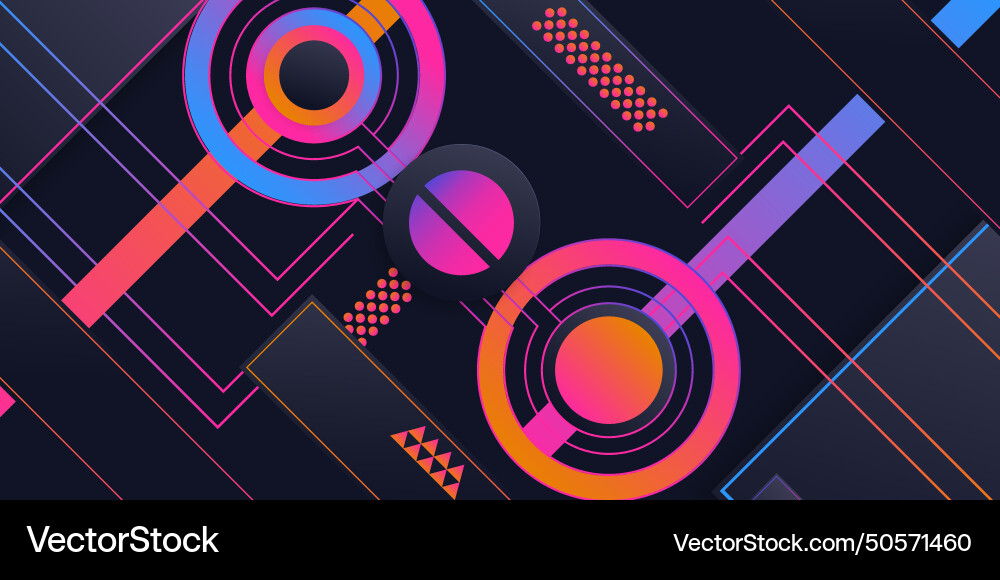 Abstract rounded and line in gradient futuristic vector image