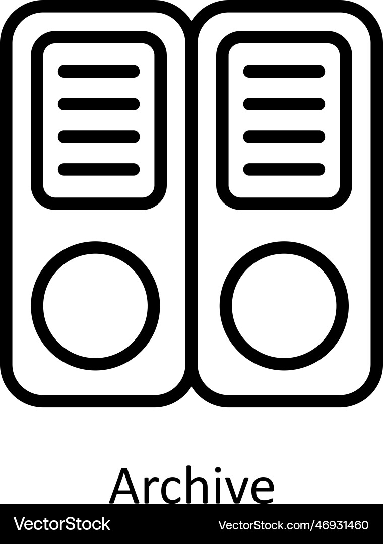 Archive outline icons simple stock illus vector image