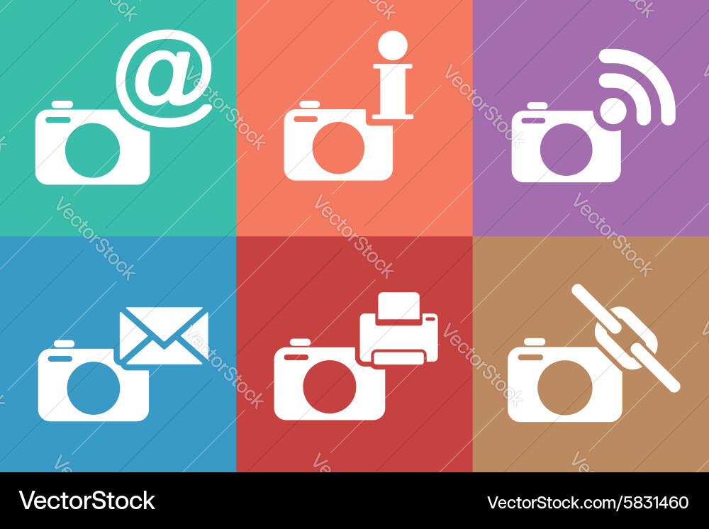 Camera web icons set vector image