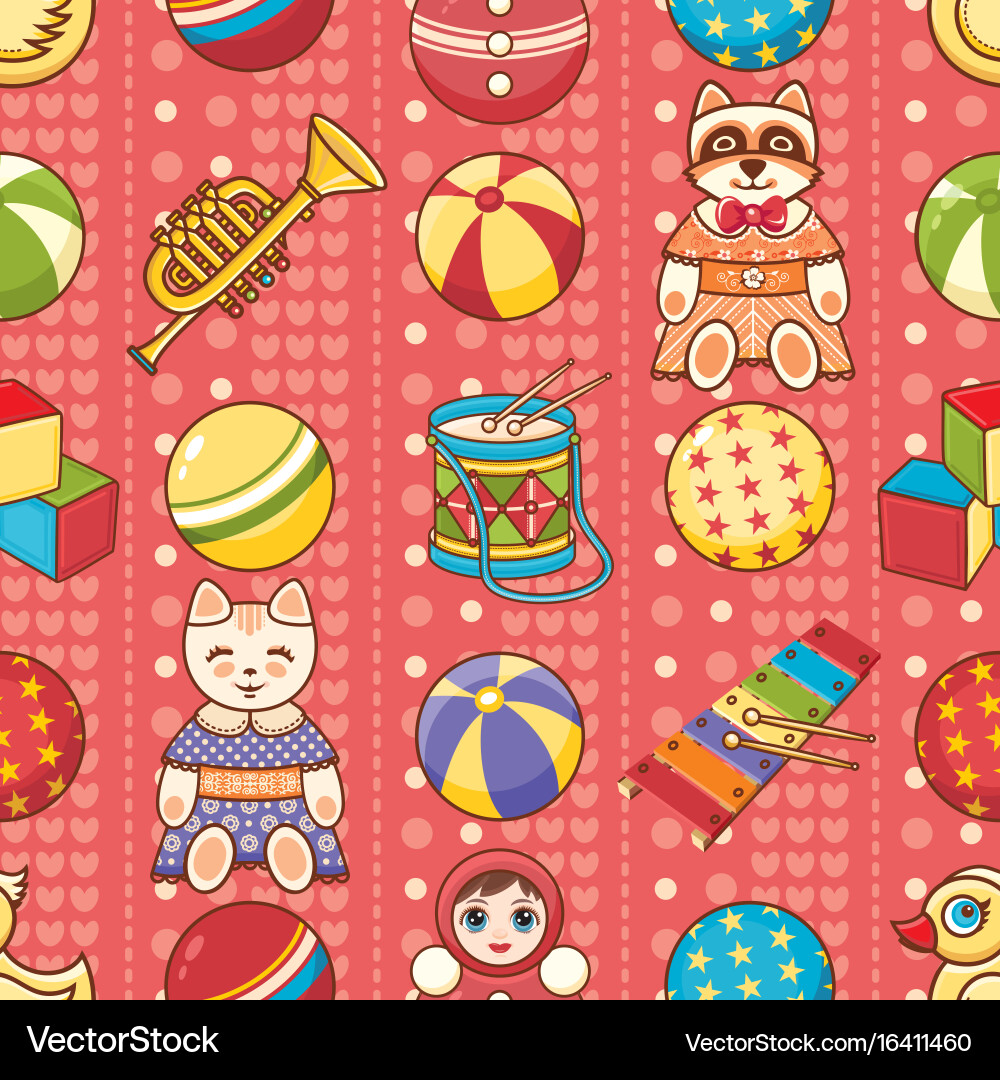 Child toy seamless pattern design element Vector Image