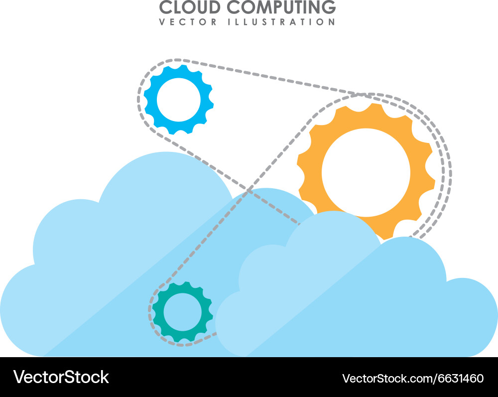 Cloud computing design vector image