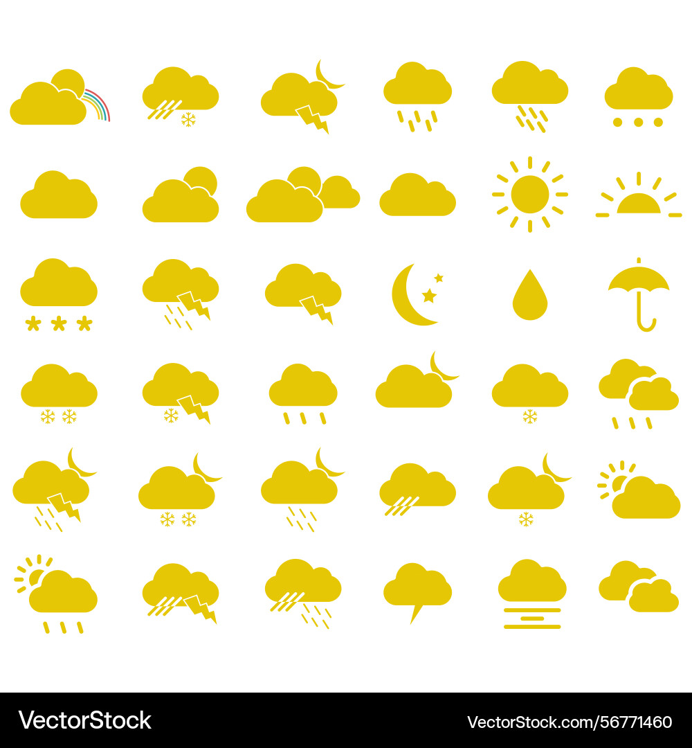Clouds icons set of in different form Vector Image