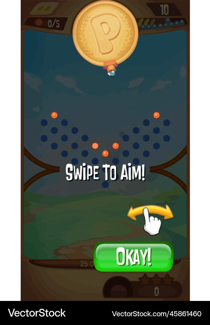 Complete set of level button game ui pop-up icon vector image